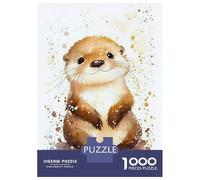 1000 Piece Jigsaw Puzzles for Teenagers Jigsaw Otter Watercolor Cute Jigsaw for Adults Hands-on Game But Fun And Humorous Help The Brain Exercise 70x50cm/1000pcs