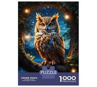 1000 Piece Jigsaw Puzzles for Teenagers Jigsaw Owl Perch Majesty in Moon Adult Jigsaw Puzzle Relax Games Wall Art Unique Birthday And Gifts 70x50cm/1000pcs