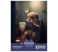 1000 Piece Jigsaw Puzzles for Teenagers Jigsaw Owl Reading on Toilet Jigsaw Relaxing Games A Work of Art Unique Birthday And Gifts 52x38cm/1000pcs