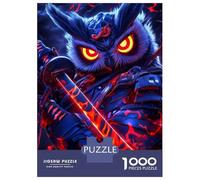 1000 Piece Jigsaw Puzzles for Teenagers Jigsaw Owl Samurai Warrior Jigsaw for Adults Hands-on Game But Fun And Humorous Help The Brain Exercise 52x38cm/1000pcs