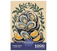 1000 Piece Jigsaw Puzzles for Teenagers Jigsaw Oysters And Lemons Still Life Illustration Jigsaw Puzzle Brain Teaser Game Home Decoration Deal As Gifts for The Whole Family 38x26cm/1000pcs