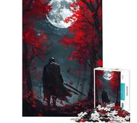 1000 Piece Jigsaw Puzzles for Teenagers Jigsaw Paladin Knight Full Moon Difficult And Challenge A Work of Art Fun Games Suitable for People Aged 14 And Above (38X26cm)