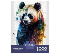 1000 Piece Jigsaw Puzzles for Teenagers Jigsaw Panda in Watercolor Jigsaw Relaxing Games A Work of Art Unique Birthday And Gifts 38x26cm/1000pcs