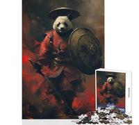 1000 Piece Jigsaw Puzzles for Teenagers Jigsaw Panda Warrior Samurai Home Decoration Toys Secret Santa Gifts Hands-on Game Help The Brain Exercise Size 38x26cm
