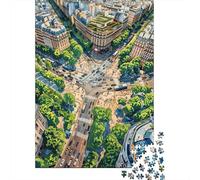 1000 Piece Jigsaw Puzzles for Teenagers Jigsaw Paris Cityscape Aerial View Puzzles for Adults Anti-Stress Toys Presents for Women for Birthday, Chrismas 38x26cm/1000pcs