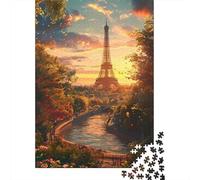 1000 Piece Jigsaw Puzzles for Teenagers Jigsaw Paris Eiffel Tower Sunset-1 Jigsaw Hands-on Game Hand Speed Race Deal As Gifts for The Whole Family 38x26cm/1000pcs