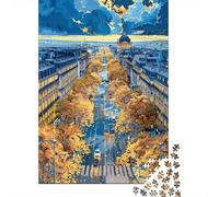 1000 Piece Jigsaw Puzzles for Teenagers Jigsaw Parisian Avenue with Autumn Trees Jigsaw Hands-on Game Hand Speed Race Deal As Gifts for The Whole Family 52x38cm/1000pcs