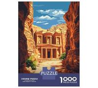 1000 Piece Jigsaw Puzzles for Teenagers Jigsaw Petra Jordan Travel Jigsaw Puzzle Brain Teaser Game Home Decoration Deal As Gifts for The Whole Family 38x26cm/1000pcs