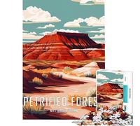 1000 Piece Jigsaw Puzzles for Teenagers Jigsaw Petrified Forest National Park Poster Fun Activities at Home Wall Art Practical Game for 14+ Puzzle Game Offered (50x75cm)