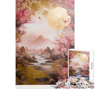 1000 Piece Jigsaw Puzzles for Teenagers Jigsaw Pink And Gold Dreamscape Toy Wall Decor Birthday Gift Hands-on Game Artists Collection, Fine Art Size 38x26cm