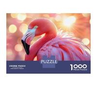 1000 Piece Jigsaw Puzzles for Teenagers Jigsaw Pink Flamingo Portrait with Bokeh Background Jigsaw DIY Toys Home Decoration Unique Birthday And Gifts 52x38cm/1000pcs