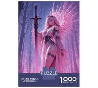1000 Piece Jigsaw Puzzles for Teenagers Jigsaw Pink Haired Warrior with Sword Jigsaw for Adults Hands-on Game But Fun And Humorous Help The Brain Exercise 52x38cm/1000pcs