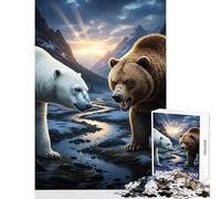 1000 Piece Jigsaw Puzzles for Teenagers Jigsaw Polar Bear Grizzly Bear Educational Toy Birthday Gift Brain Teaser Game Help The Brain Exercise size 50x75cm