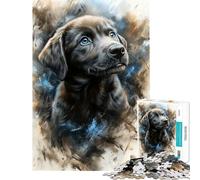 1000 Piece Jigsaw Puzzles for Teenagers Jigsaw Puppy Labrador Portrait Fun Activities at Home Wall Art Practical Game for 14+ Puzzle Game Offered (38x52cm)