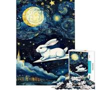 1000 Piece Jigsaw Puzzles for Teenagers Jigsaw Rabbit on Paper Plane, Starry Night Difficult And Challenge A Work of Art Fun Games Suitable for People Aged 14 And Above (38X26CM)