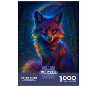 1000 Piece Jigsaw Puzzles for Teenagers Jigsaw Rainbow Fox in Enchanted Forest Teenager Puzzles Toy Wall Decor Home Decoration Stress Reduction Gifts 70x50cm/1000pcs
