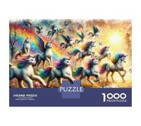 1000 Piece Jigsaw Puzzles for Teenagers Jigsaw Rainbow Unicorn Cats Fantasy Art Puzzles for Adults Anti-Stress Toys Presents for Women for Birthday, Chrismas 38x26cm/1000pcs