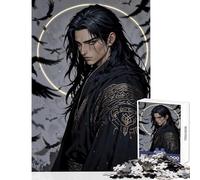 1000 Piece Jigsaw Puzzles for Teenagers Jigsaw Raven's Oath - Dark Warrior Toy Wall Decor Birthday Gifts Educational Game Help The Brain Exercise Size 50x75cm