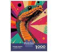 1000 Piece Jigsaw Puzzles for Teenagers Jigsaw Retro Snake Art Cobra Pop Art Print Snake Art Jigsaw Puzzle Family Games Home Decoration Unique Birthday And Gifts 70x50cm/1000pcs