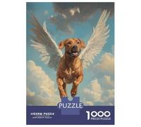 1000 Piece Jigsaw Puzzles for Teenagers Jigsaw Rhodesian Ridgeback Angel Majestic Pet Tribute Dog with Wings Adult Puzzles Toy Wall Decor Presents for Women Unique Birthday And Gifts 70x50cm/1000pcs