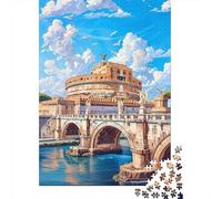1000 Piece Jigsaw Puzzles for Teenagers Jigsaw Rome Cityscape with Bridge Jigsaw Hands-on Game Hand Speed Race Deal As Gifts for The Whole Family 38x26cm/1000pcs