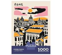 1000 Piece Jigsaw Puzzles for Teenagers Jigsaw Rome Cityscape with Domes And Sun Jigsaw Puzzle Brain Teaser Game Home Decoration Deal As Gifts for The Whole Family 52x38cm/1000pcs