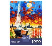 1000 Piece Jigsaw Puzzles for Teenagers Jigsaw Sailboat at Dawn Puzzles for Adults Toy Wall Decor Stress Reliever Unique Birthday And Gifts 52x38cm/1000pcs