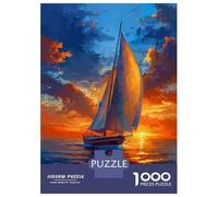 1000 Piece Jigsaw Puzzles for Teenagers Jigsaw Sailboat on The Beach Puzzles for Adults Toy Wall Decor Stress Reliever Unique Birthday And Gifts 70x50cm/1000pcs