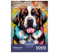 1000 Piece Jigsaw Puzzles for Teenagers Jigsaw Saint Bernard Dog Graffiti Adult Jigsaw Puzzle Relax Games Wall Art Unique Birthday And Gifts 70x50cm/1000pcs