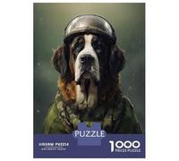 1000 Piece Jigsaw Puzzles for Teenagers Jigsaw Saint Bernard Soldier Jigsaw for Adults Hands-on Game But Fun And Humorous Help The Brain Exercise 70x50cm/1000pcs