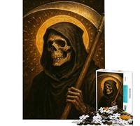1000 Piece Jigsaw Puzzles for Teenagers Jigsaw Saint Grim Reaper Dark Art Fun Activities at Home Wall Art Practical Game for 14+ Puzzle Game Offered (50x75cm)
