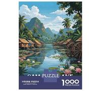 1000 Piece Jigsaw Puzzles for Teenagers Jigsaw Samayet Lake, Cambodia, Travel Adult Jigsaw Puzzle DIY Toys Hand Speed Race Help The Brain Exercise 52x38cm/1000pcs