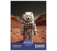 1000 Piece Jigsaw Puzzles for Teenagers Jigsaw Samoyed Astronaut Mars Jigsaw Puzzle Brain Teaser Game Home Decoration Deal As Gifts for The Whole Family 70x50cm/1000pcs