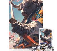 1000 Piece Jigsaw Puzzles for Teenagers Jigsaw Samurai Bison Home Decoration Toys Secret Santa Gifts Hands-on Game Help The Brain Exercise Size 38x26cm