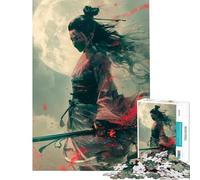 1000 Piece Jigsaw Puzzles for Teenagers Jigsaw Samurai Woman with Sword for Birthday, Chrismas A Work of Art Impossible Game for And from 14 Years And over (38x52cm)