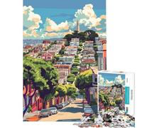1000 Piece Jigsaw Puzzles for Teenagers Jigsaw San Francisco Hilltop View Fun at Home Activities, Tough Challenge Hands-on Game for And 14 Years And over (38x52cm)