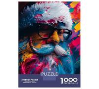 1000 Piece Jigsaw Puzzles for Teenagers Jigsaw Santa Claus Paint Splash Adult Puzzles Toy Wall Decor Presents for Women Unique Birthday And Gifts 70x50cm/1000pcs