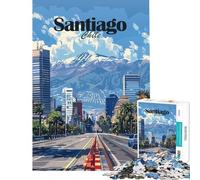 1000 Piece Jigsaw Puzzles for Teenagers Jigsaw Santiago, Chile Cityscape Jigsaw Puzzle Relaxing Games But Fun And Humorous for Birthday, Chrismas (Size 50x75cm)