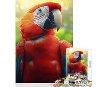 1000 Piece Jigsaw Puzzles for Teenagers Jigsaw Scarlet Macaw Portrait in Lush Jungle Educational Toy Birthday Gift Brain Teaser Game Help The Brain Exercise size 38x26cm