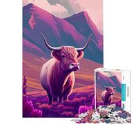 1000 Piece Jigsaw Puzzles for Teenagers Jigsaw Scottish Highland Cows Fun at Home Activities, Tough Challenge Hands-on Game for And 14 Years And over (50x75cm)