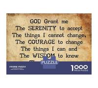 1000 Piece Jigsaw Puzzles for Teenagers Jigsaw Serenity Prayer Jigsaw Puzzle Brain Teaser Game Home Decoration Deal As Gifts for The Whole Family 70x50cm/1000pcs