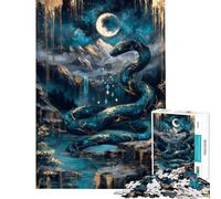 1000 Piece Jigsaw Puzzles for Teenagers Jigsaw Serpentine Majesty Teal And Gold Landscape Jigsaw for Adults Fun Games Perfect Decoration for Birthday, Chrismas (Size 38x52cm)