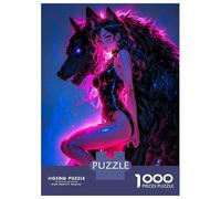 1000 Piece Jigsaw Puzzles for Teenagers Jigsaw Sexy Girl with Her Wolf Jigsaw for Adults Hands-on Game But Fun And Humorous Help The Brain Exercise 38x26cm/1000pcs