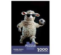 1000 Piece Jigsaw Puzzles for Teenagers Jigsaw Sheep with Soccer Ball Jigsaw Puzzle Brain Teaser Game Home Decoration Deal As Gifts for The Whole Family 38x26cm/1000pcs
