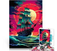 1000 Piece Jigsaw Puzzles for teenagers Jigsaw Ship Pixel Art Retro 80s Spielspielzeug Gutes Geschenk38x26cm