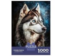 1000 Piece Jigsaw Puzzles for Teenagers Jigsaw Siberian Husky with Blue Eyes Jigsaw Hands-on Game Hand Speed Race Deal As Gifts for The Whole Family 70x50cm/1000pcs