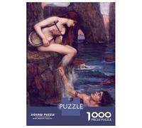 1000 Piece Jigsaw Puzzles for Teenagers Jigsaw Siren Mermaid with Lyre Puzzles for Adults Toy Wall Decor Stress Reliever Unique Birthday And Gifts 70x50cm/1000pcs