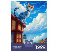 1000 Piece Jigsaw Puzzles for Teenagers Jigsaw Sitting Cat Adult Jigsaw Hands-on Game Enhance Memory Stress Reduction Gifts 38x26cm/1000pcs