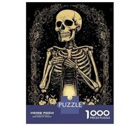 1000 Piece Jigsaw Puzzles for Teenagers Jigsaw Skeleton Holding Lantern Jigsaw Hands-on Game Hand Speed Race Deal As Gifts for The Whole Family 38x26cm/1000pcs