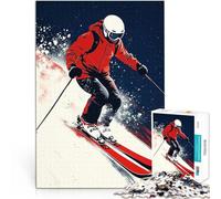 1000 Piece Jigsaw Puzzles for teenagers Jigsaw Skier in Action Hands-on-Spiel Geburtstagsgeschenk, Geschenke, Wandkunst38x26cm
